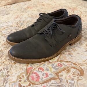 HAWKER RYE Sarandon Crosshatch Plain Toe Derby Mens Size 10.5 Dark Grey